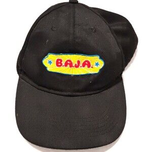 Black Baja Baseball Cap Adjustable Hat Embroidered Logo Casual Surf Style OSFM